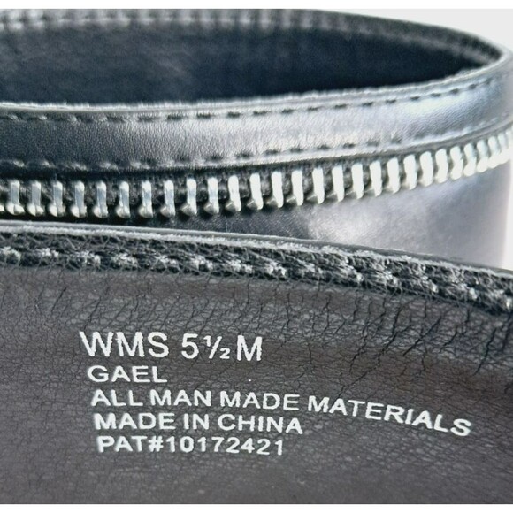 Report Gael Black Zipper Faux Leather Strappy Chunky Platform Heels  Size 5.5 - Picture 8 of 9